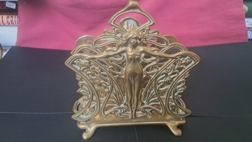 Art nouveau brass lettter rack - brass,