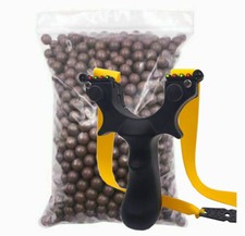 Powerful Slingshot Catapult Alloy Handle Sling Shot Game Hunting Black  500 AMMO
