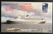 Cunard 2004 Queen Mary 2 Maiden Voyage Signed Captain R.W Warwick Cover