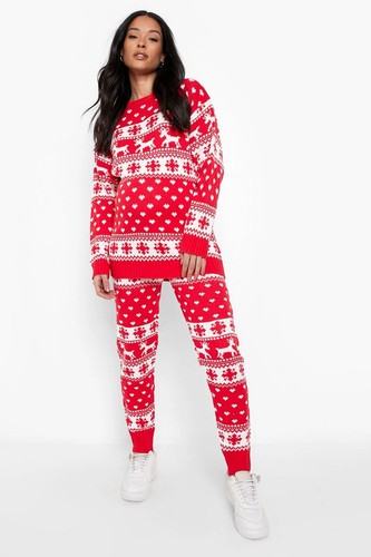 Maternity fairisle red knitted - maternity,
