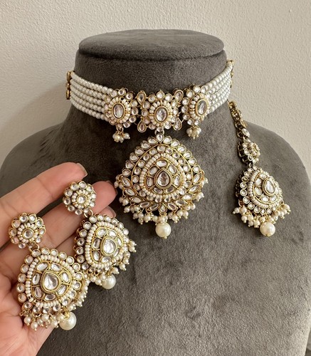 Imitation white kundan set - kundan,
