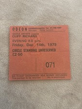 cliff richard’s in concert ticket odeon  hammersmith 1979