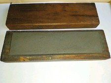 Vintage Sharpening Stone In Wooden Case Chisel Knife Etc old tool