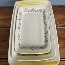 Vintage Retro Norwegian STAVANGERFLINT Rectangular Serving Dish Set X3