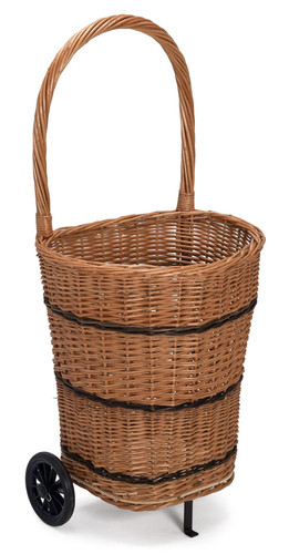 Wicker trolley basket - wicker,