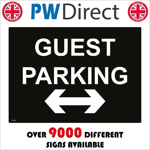 Sign guest parking left - guest, right
