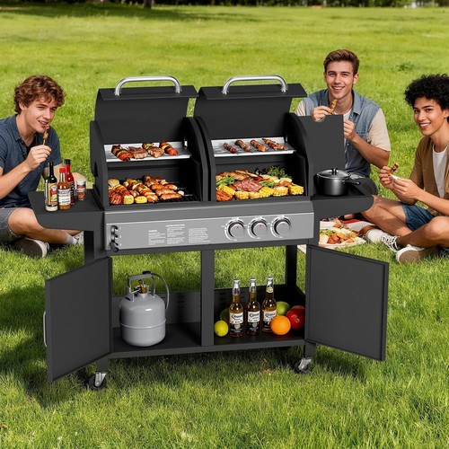Burner charcoal gas grill - 3,