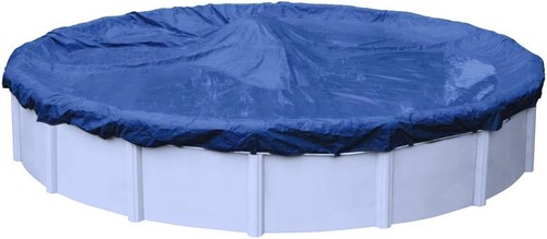 Blue winter pool cover - winter,