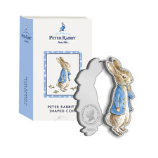 Beatrix Potter World of Peter Rabbit Silver Shaped Coin 2023 in Presentation Box