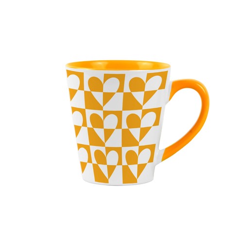 Geometric hearts small latte - small,