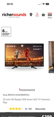 Sony bravia kd32w800p1u - bravia,