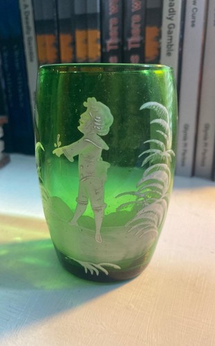 Mary gregory green glass - glass,