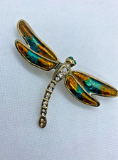 Vintage Gold Tone Green and