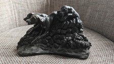 Vintage Dog(s) Sculpture - weighs over 2kg - Less than 10" by 6" - "H" Branding.