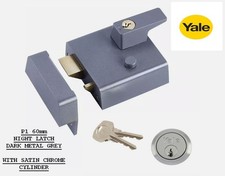 NIGHT LATCH NIGHTLATCH P1 DOUBLE LOCKING 60mm CYLINDER YALE IN DARK METAL GREY