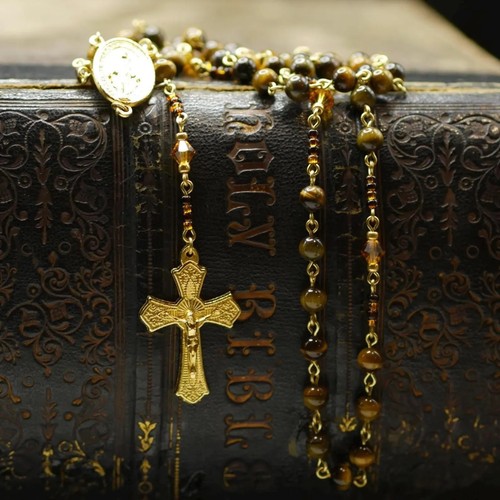 Handmade catholic chain rosary - catholic,