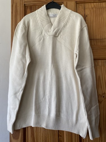 Zara men neck cream jumper - v,