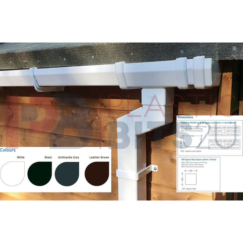 Guttering kit square plastic - guttering,