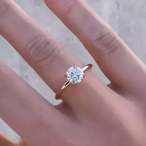 Women solitaire ring 14k - ring,