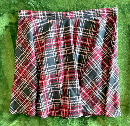 Papaya tartan skater skirt - tartan,