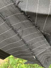 Black & White Pinstripe Wool Mix? Fabric Dressmaking Crafts 145x150cm (B62