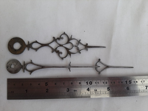 Pair antique steel - antique, longcase