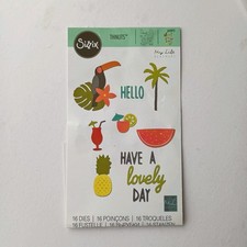 Sizzix Thinlits Die Set Tropical Toucan 662075 Palm Tree  Discontinued Rare