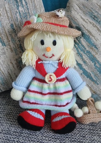 Hand knitted sally scarecrow - knitted,