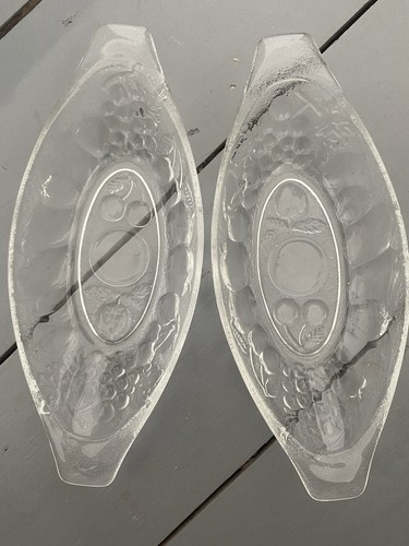 Pair vintage pressed glass - of,