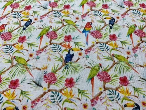 Birds tropical fabric - fabric,