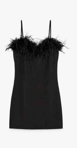 Bnwt zara black - feather, and