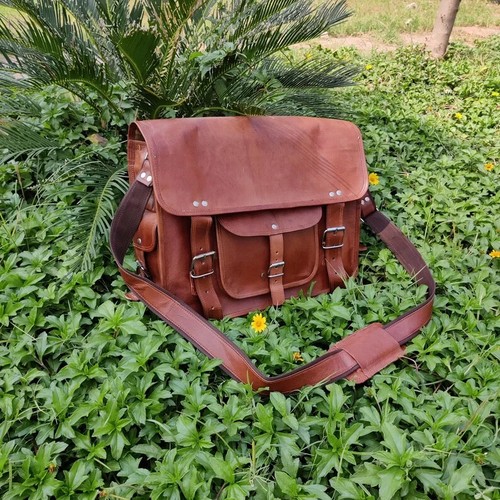 Leather bag vintage laptop - leather,