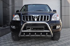 TOYOTA LAND CRUISER PRADO AXLE NUDGE A-BAR, STAINLESS STEEL BULL BAR 2002-2009