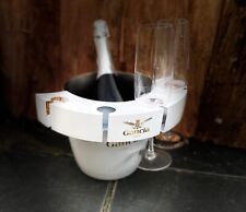 Gancia Champagne Prosecco Wine Cooler Ice Bucket + 4 Glass Rack Flute Holder