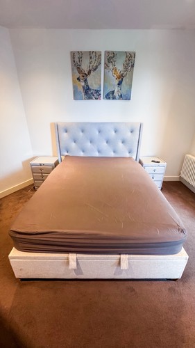 King size black bed frame - black, with