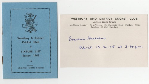 Westbury district cricket - &,