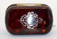 Antique c1840s Silver Inlaid Faux Tortoiseshell Gold Coin Purse Silk Interior