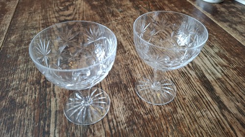 Pair lead crystal cut - pair, wine