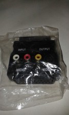 3 x NEW Switchable 2 x Scart to 3 x Phono and S-Video Adapter BLACK  #VID17