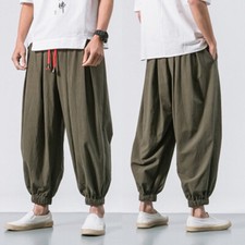 Men Harem Pants Baggy Wide Leg