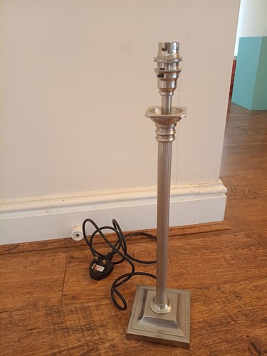 Heavy silver tone lamp base - heavy,