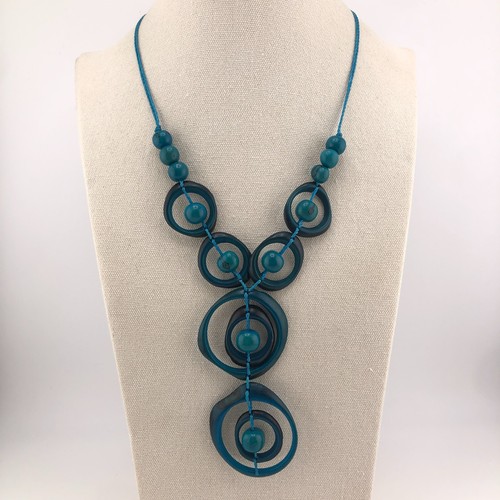 Vintage bead pendant necklace - pendant,