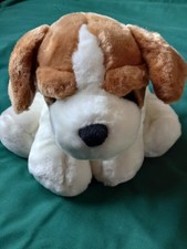Chad Valley bulldog Puppy 12" Plush Brown And White Soft Toy Dog