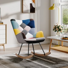 Velvet patchwork rocking chair - rocking,