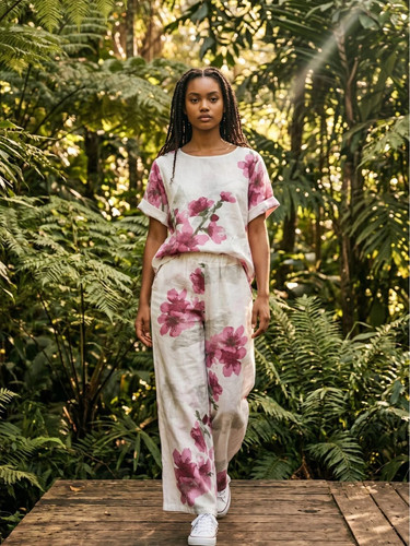 Floral linen set - floral,