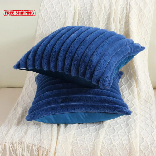 Faux rabbit fur cushion cover - fur,