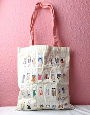 Fifi Lapin Stylish Dress Rabbits 100 % Cotton Tote Shopper Bag 15 in × 13 in
