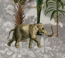 Safari Printed Cotton Fabric Elephant Zebra Flamingo Window Treatment Crafts Art