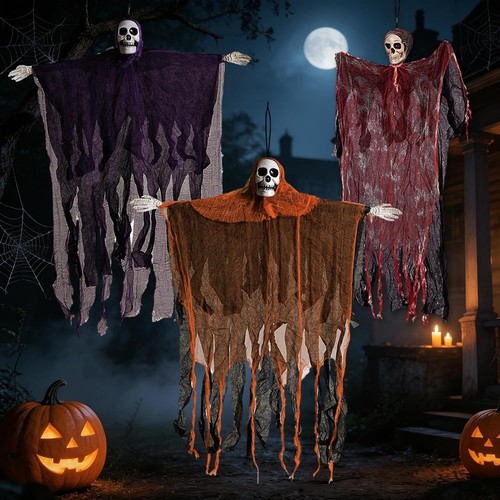 Pack halloween hanging ghost - 3,