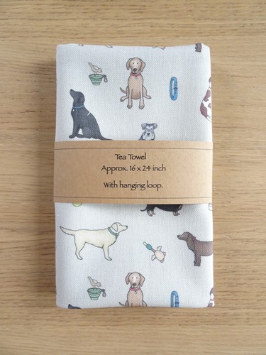 Dogs tea towel - dogs, cotton